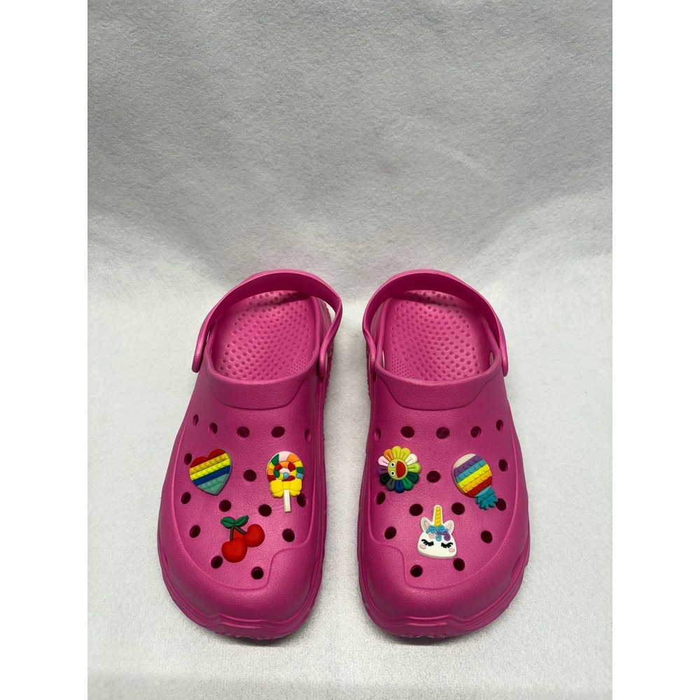 Pink Foam Clogs with Charms Womens Size 8 Mens 6 J6 Slip On Sandals Pink - Picture 4 of 9